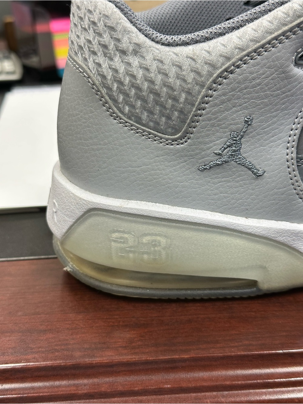 Jordan Men’s Grey Low-Top Basketball Sneakers - Picture 5 of 6
